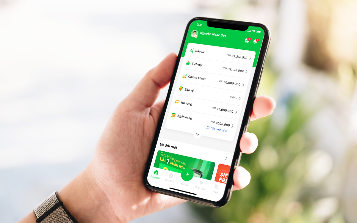 Giao diện ứng dụng Finhay